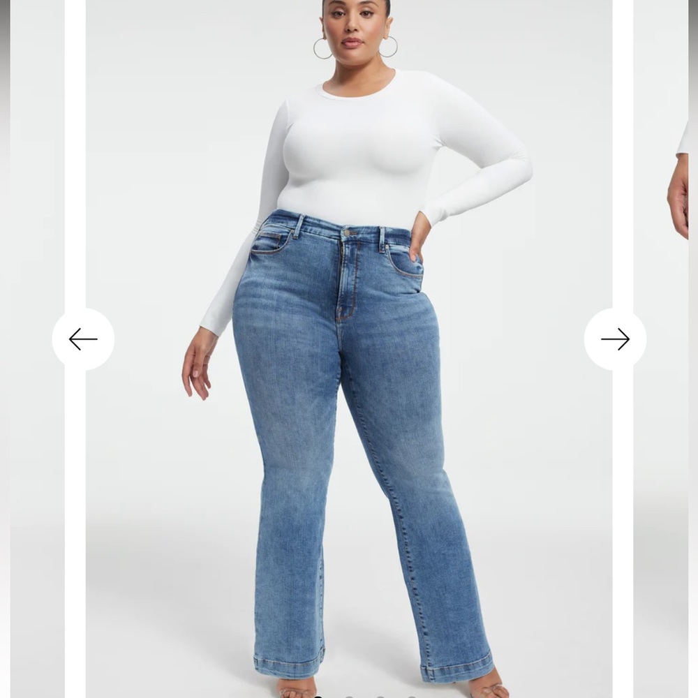 Good American Blue Flare & Wide Leg Jeans